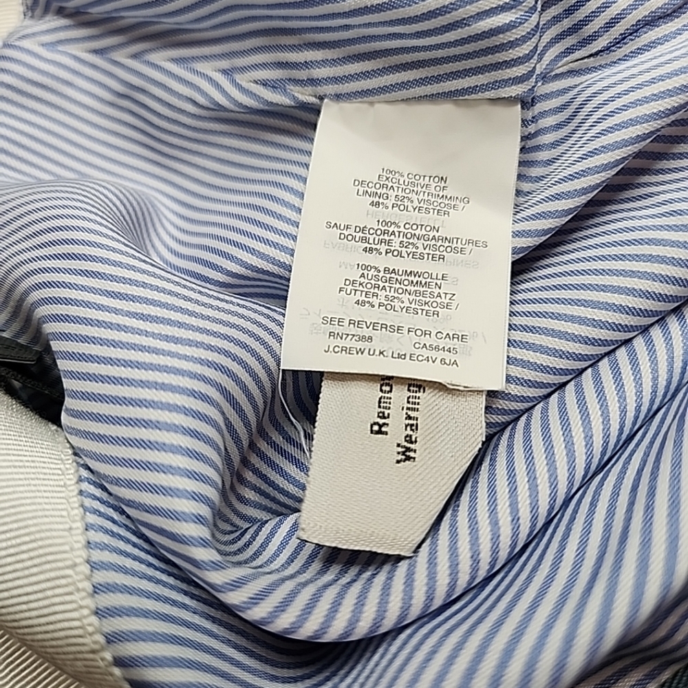 J. Crew Scalloped Front A Line Wrap Mini Skirt Cotton Button Blue Size 0 - Picture 8 of 9